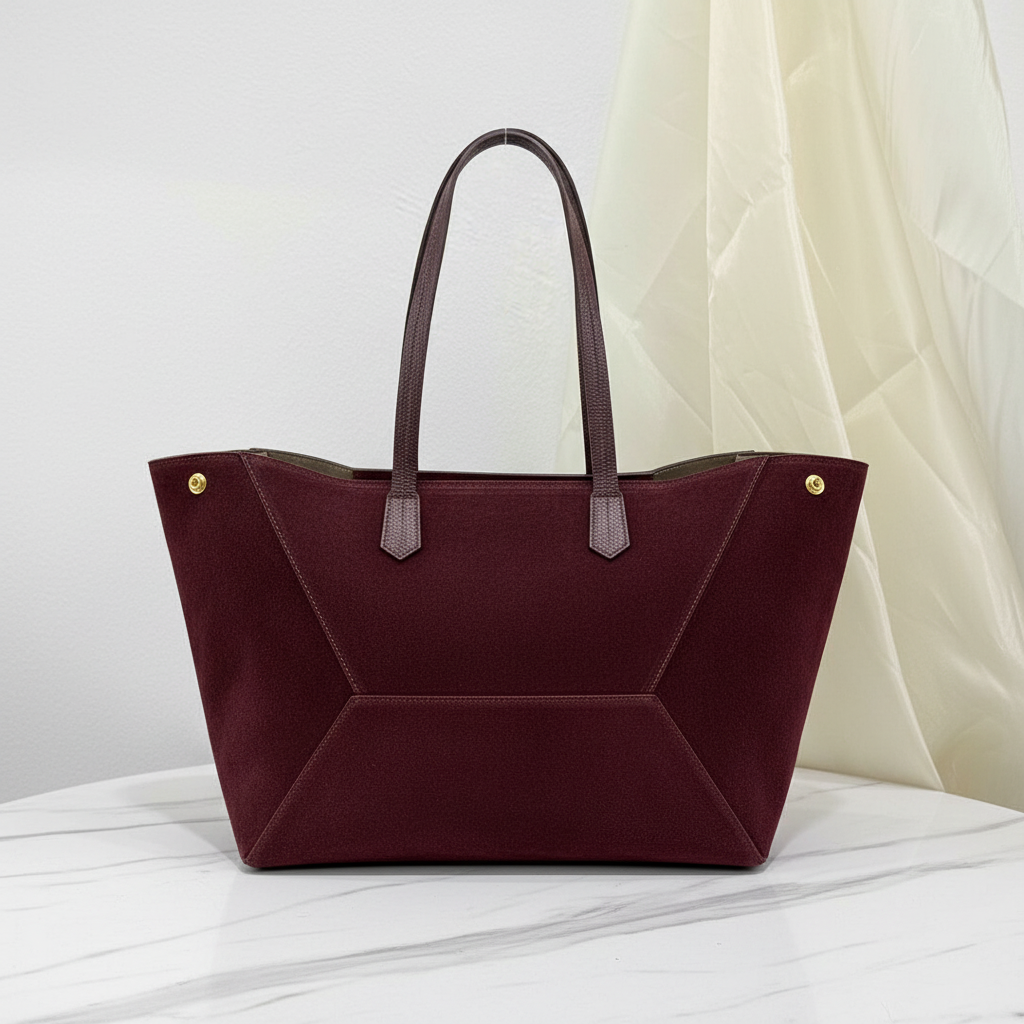 Damen Shopper Tasche Leder Bordeaux - Vorderseite