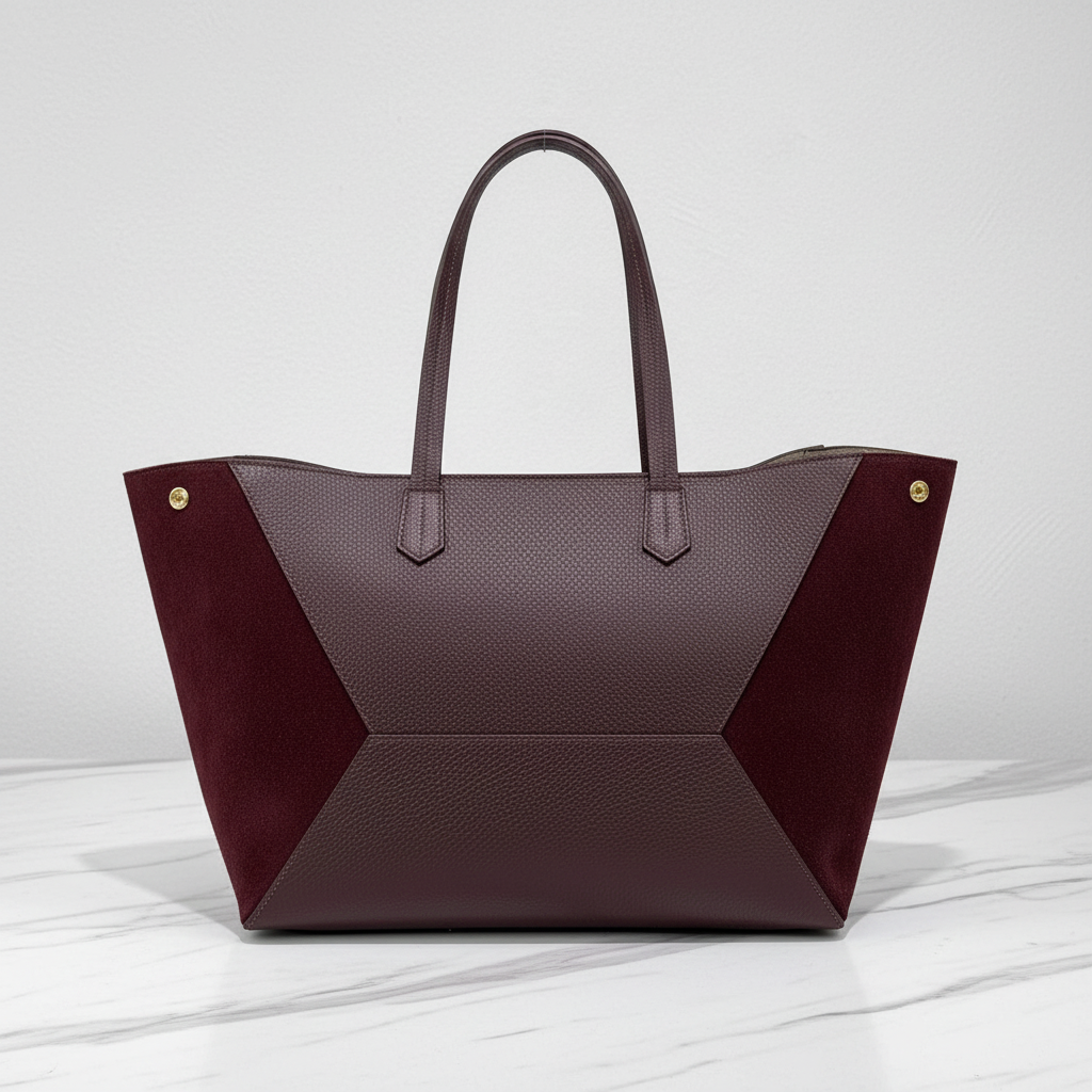Damen Shopper Tasche Leder Bordeaux - Seite
