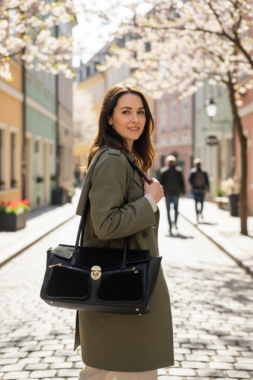 Borsa Sara Leder Schwarz - Lifestyle